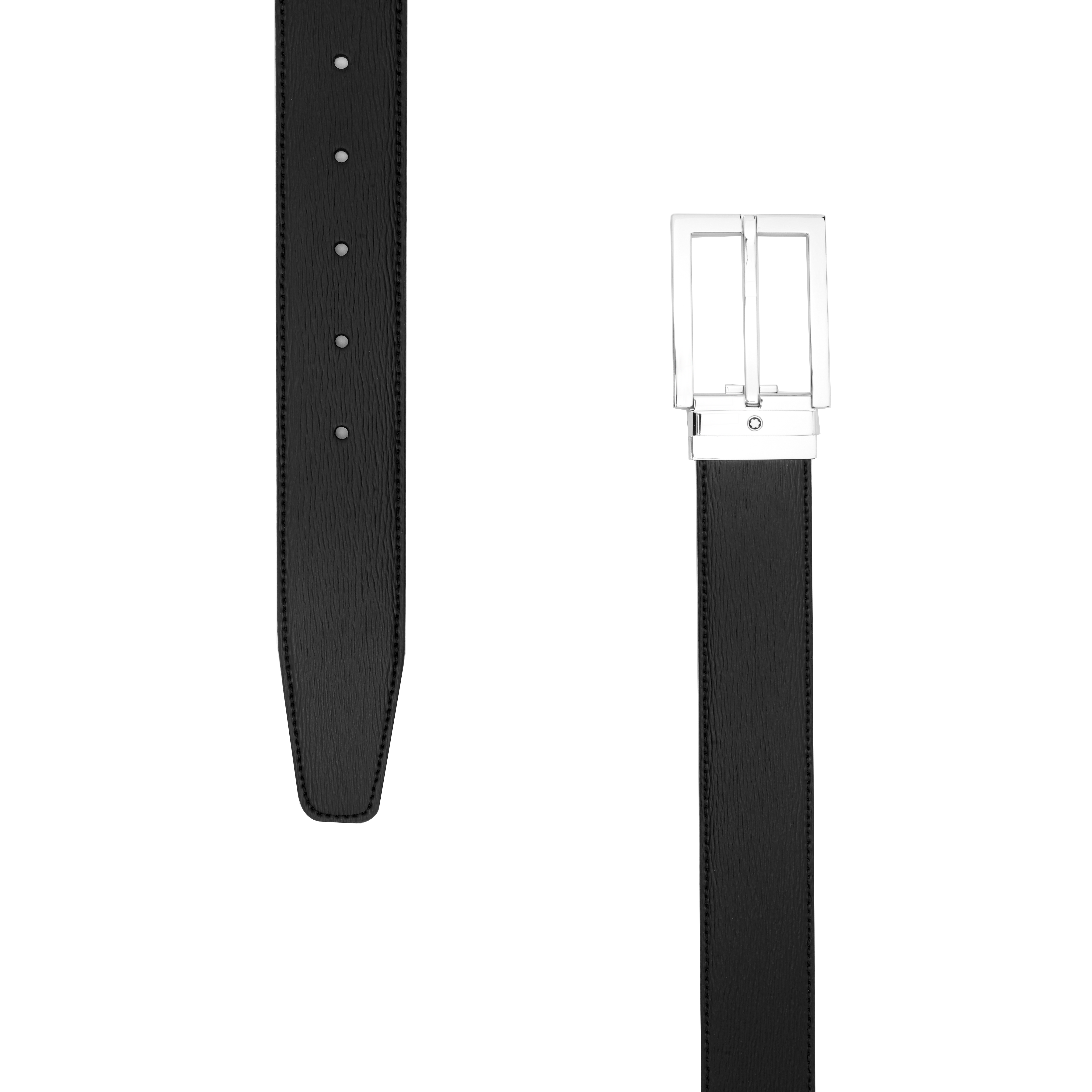 Shop 萬寶龍 黑色皮帶搭配鋼製針扣，寬度3.5公分。 114435