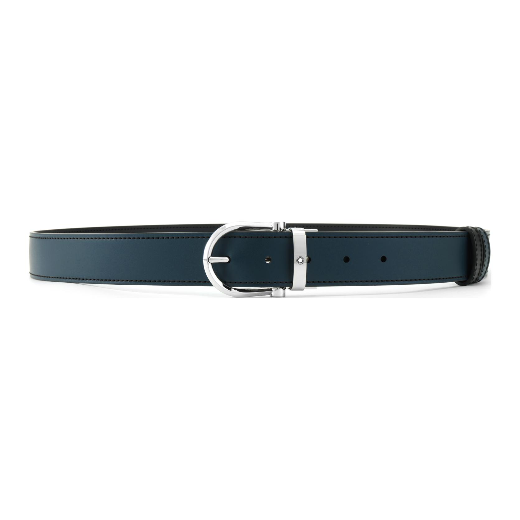Montblanc  Black Leather Pin Buckle Belt 3.5cm Wide. MB128784