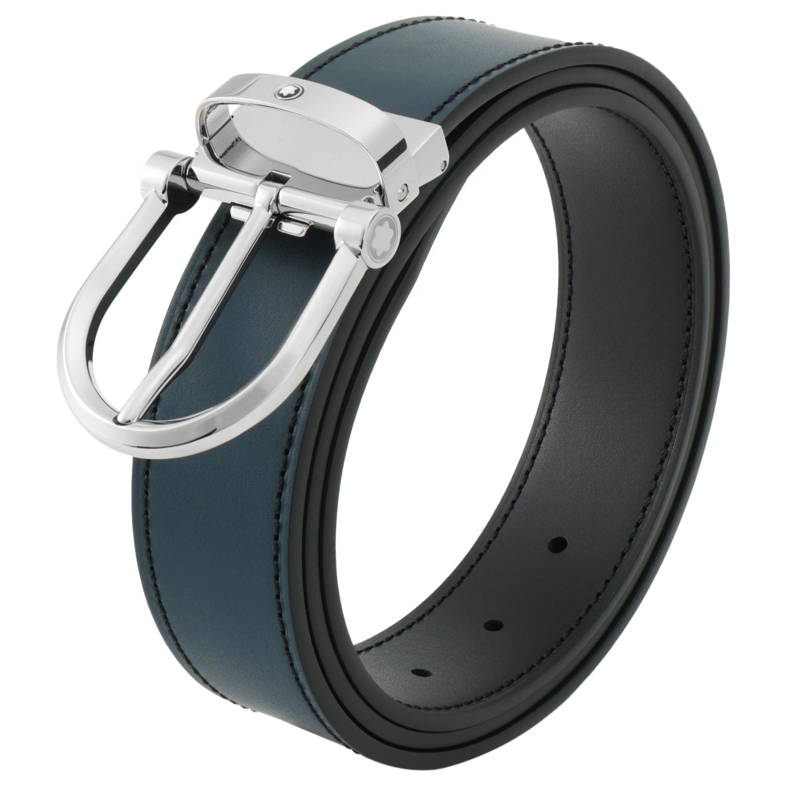 Montblanc  Black Leather Pin Buckle Belt 3.5cm Wide. MB128784 圖 4