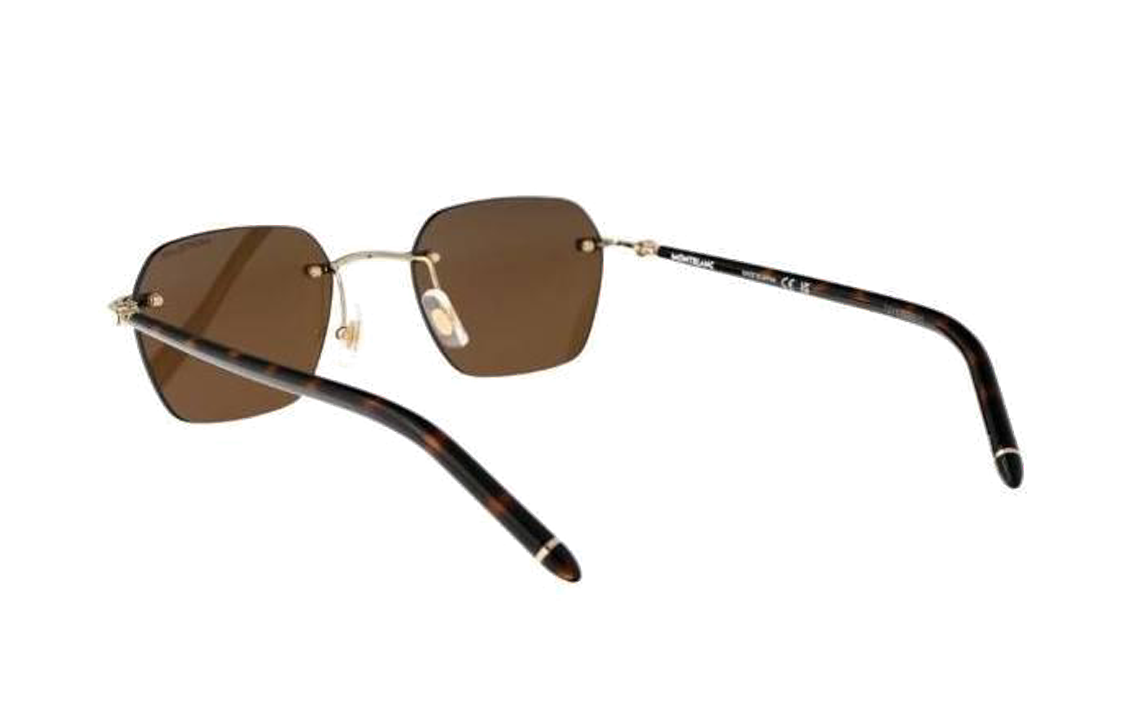 Montblanc  Black Metal Irregular Sunglasses with Slim Temples. MB0270S004 圖 5