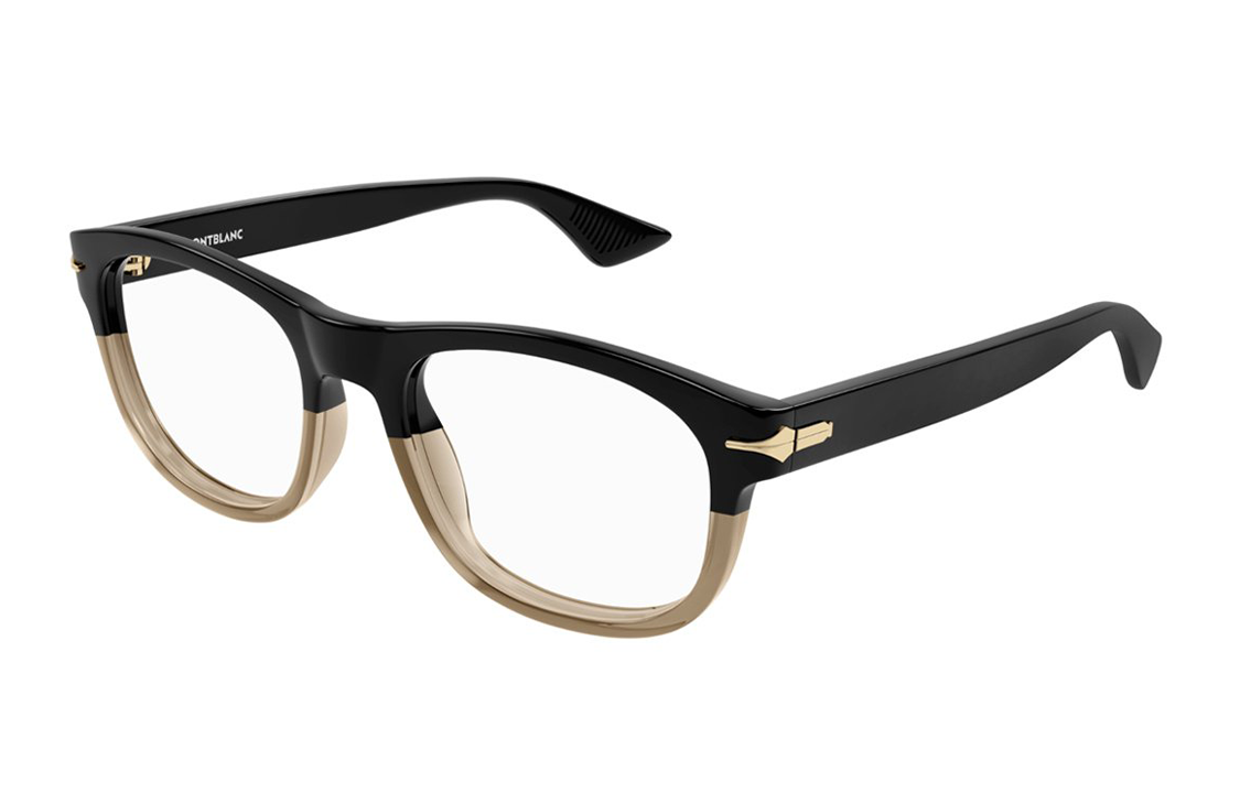 MONTBLANC  Black Rectangular Acetate Optical Glasses with Colorblock Design MB0305O007 圖 2