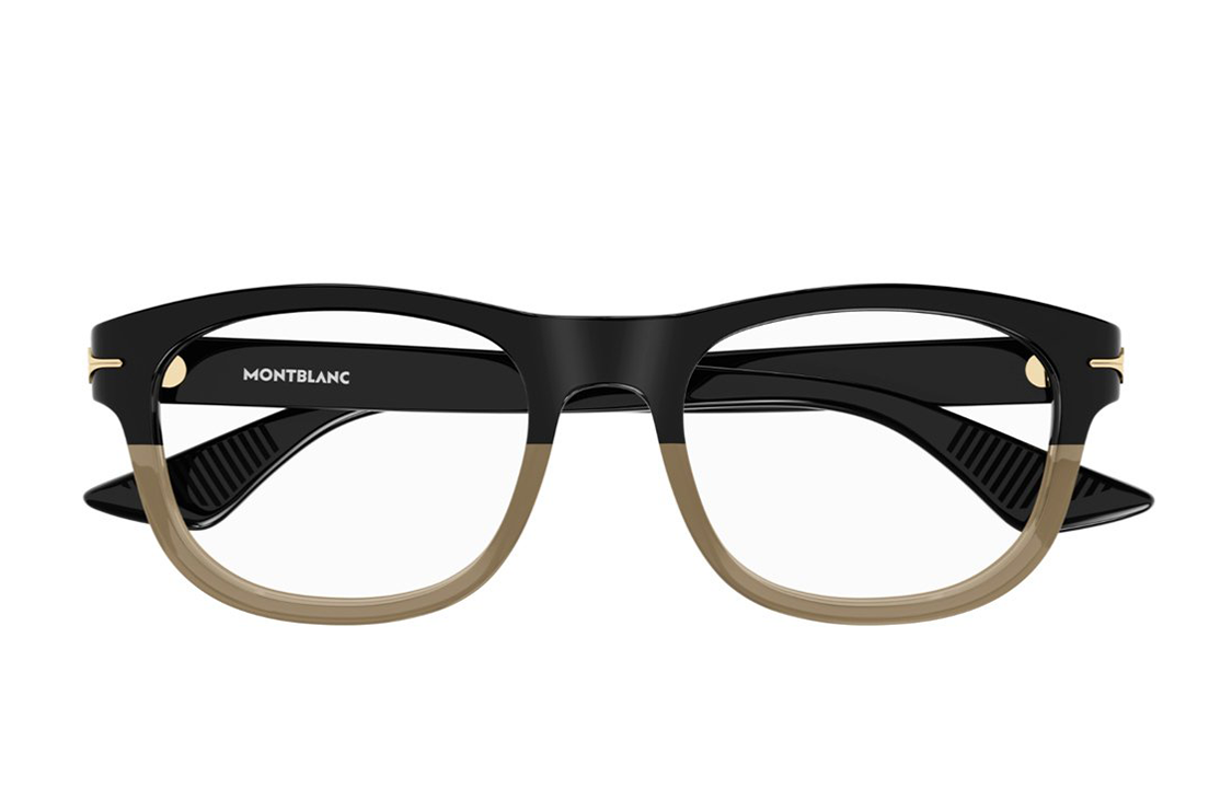 MONTBLANC  Black Rectangular Acetate Optical Glasses with Colorblock Design MB0305O007 圖 3