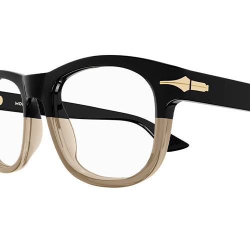 MONTBLANC  Black Rectangular Acetate Optical Glasses with Colorblock Design MB0305O007 圖 4