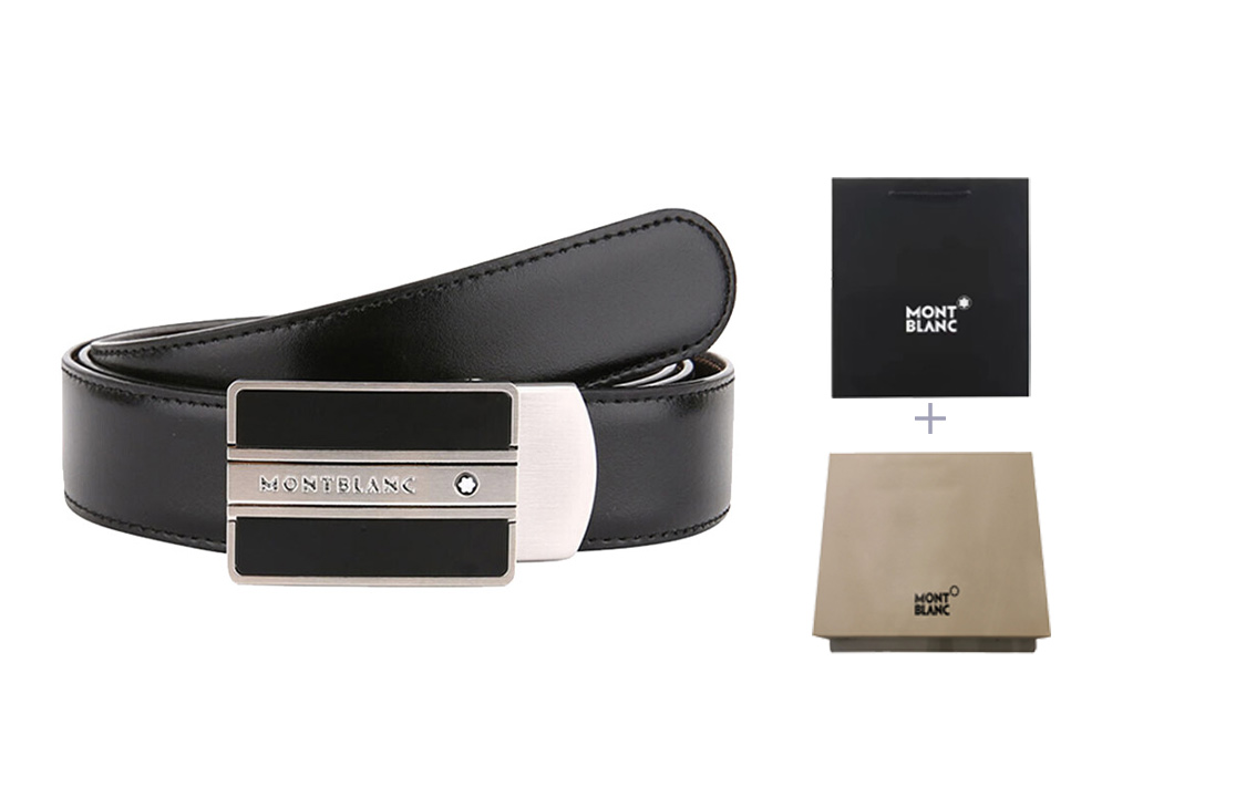 Montblanc  Brown Leather Reversible Belt with Smooth Buckle, 3cm Width. 38156 圖 8
