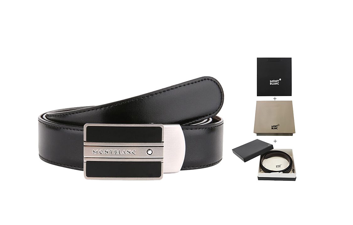 Montblanc  Brown Leather Reversible Belt with Smooth Buckle, 3cm Width. 38156 圖 10