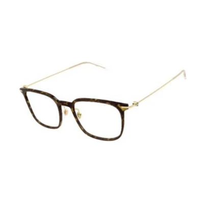 Montblanc Brown Square Optical Eyeglasses Frame with Logo Detail. MB0100O007