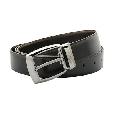 Montblanc Casual Black Leather Belt with Pin Buckle - 3cm. 103443