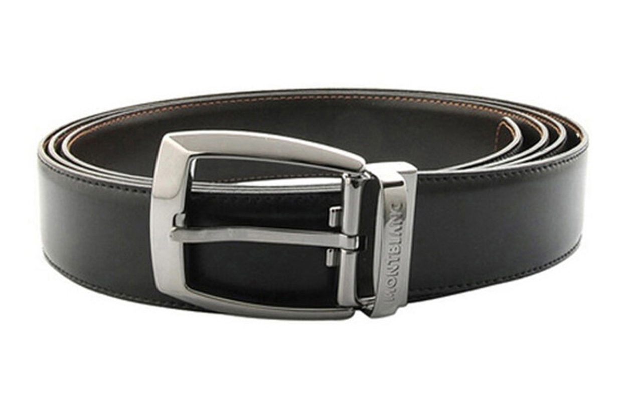 Lookbook 萬寶龍休閒黑色皮帶搭配針扣設計 - 3公分 103443