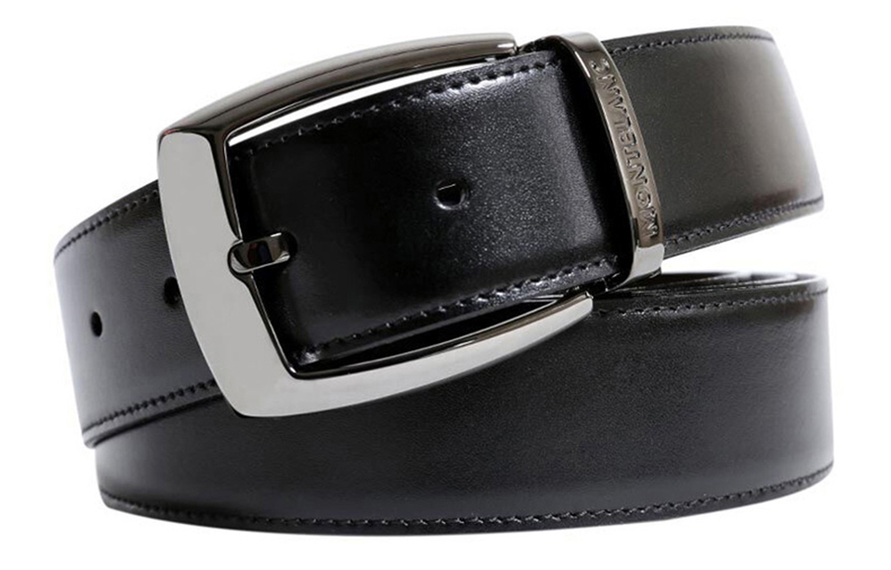 Shop 萬寶龍休閒黑色皮帶搭配針扣設計 - 3公分 103443