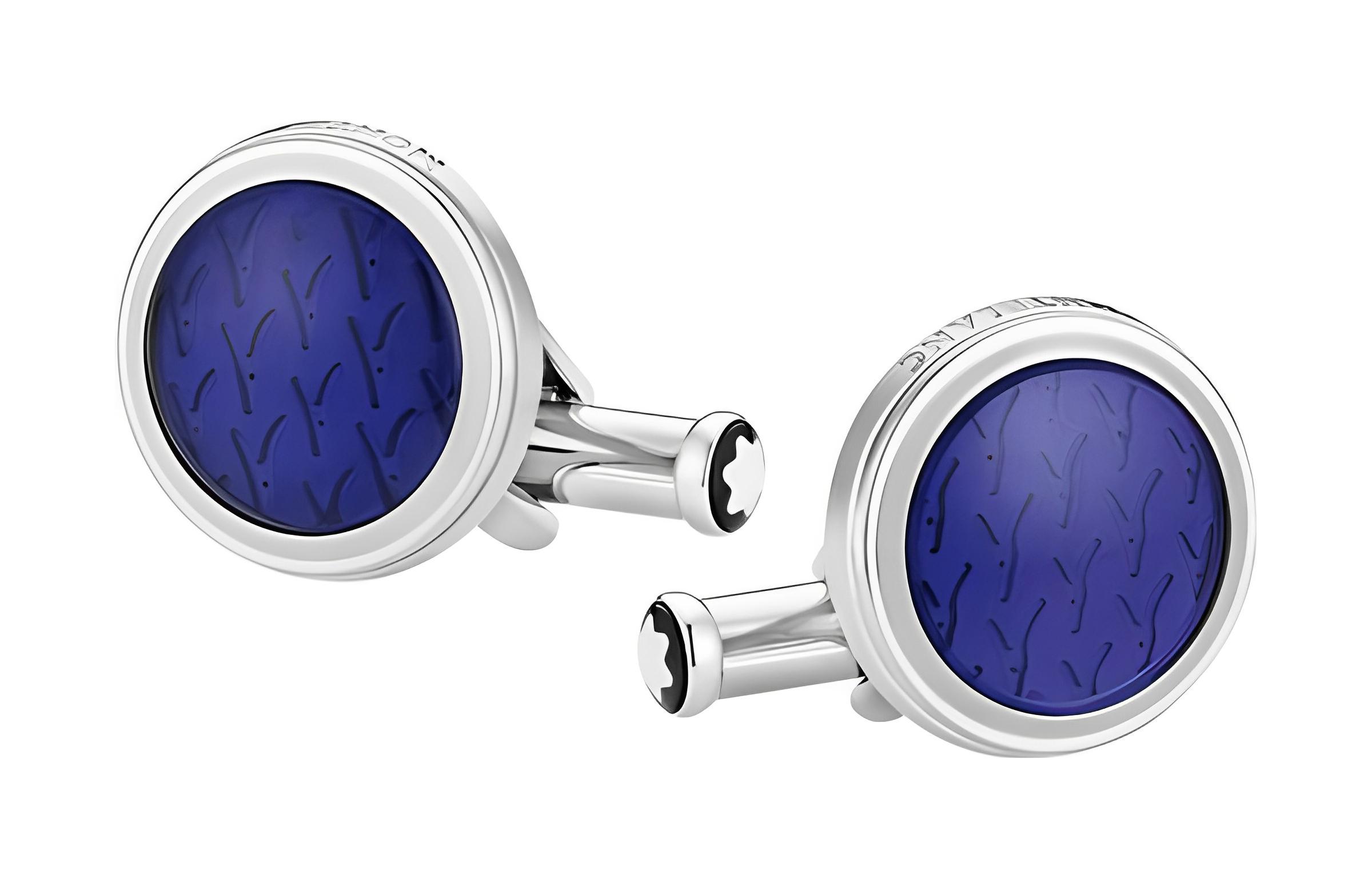 Montblanc  Classic Blue/Silver Cufflinks - Stylish and Versatile. 118594 圖 2
