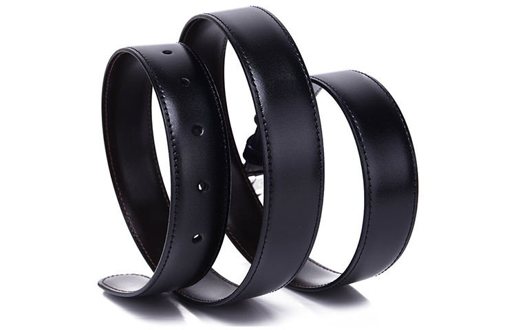 Shop 萬寶龍經典亮面黑色矩形皮帶 3公分 113273