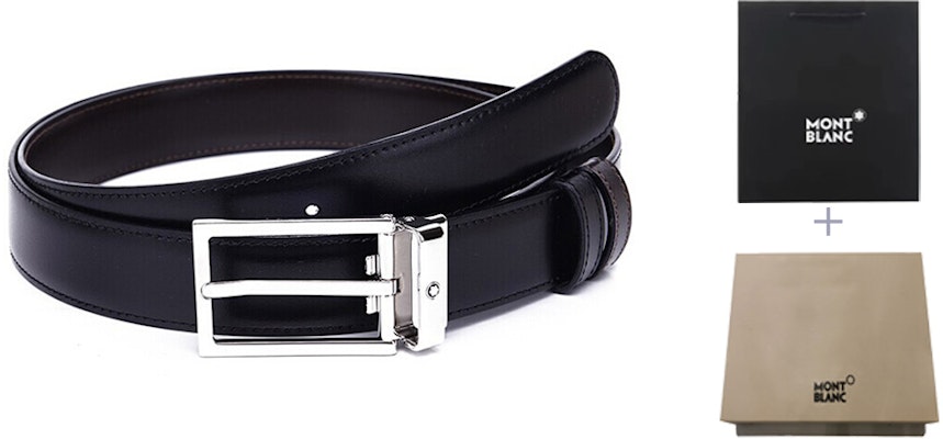 萬寶龍經典亮面黑色矩形皮帶 3公分 113273 Cheap 萬寶龍經典亮面黑色矩形皮帶 3公分 113273