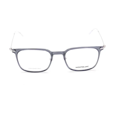 Montblanc Grey Irregular Acetate Metal Optical Frames. MB0100O001GREYSILVERTRANSPARE