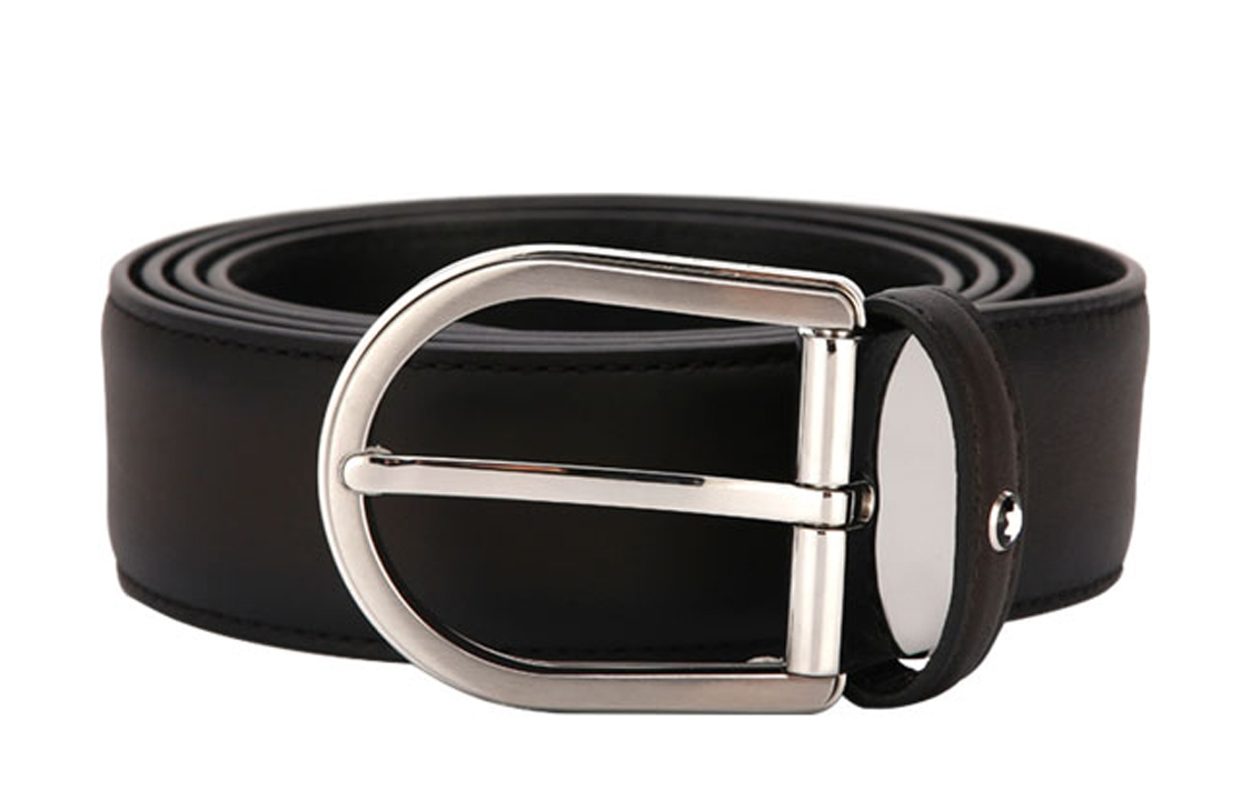 Montblanc  Grey Leather Business Belt with Adjustable Pin Buckle. MB118414 圖 2
