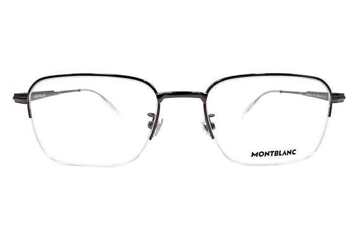 Montblanc  Gunmetal Semi-Rim Optical Glasses with Metal Clip Design. MB0220OA-006