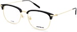 Order Kacamata Optik Montblanc Hexagonal Frame Hitam dengan Titanium Alloy. MB0316OA-002