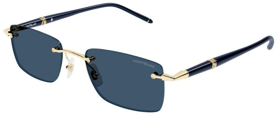 MONTBLANC Cermin Mata Metal Biru Tidak Seragam dengan Rekaan Tanda Tangan MB0344S003 Order MONTBLANC Cermin Mata Metal Biru Tidak Seragam dengan Rekaan Tanda Tangan MB0344S003