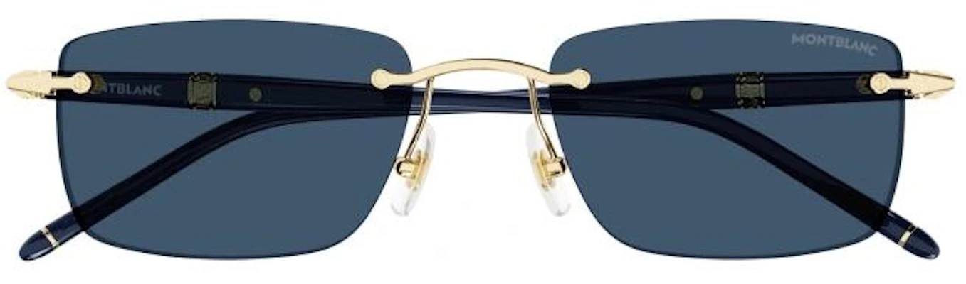 MONTBLANC Cermin Mata Metal Biru Tidak Seragam dengan Rekaan Tanda Tangan MB0344S003 Lookbook MONTBLANC Cermin Mata Metal Biru Tidak Seragam dengan Rekaan Tanda Tangan MB0344S003