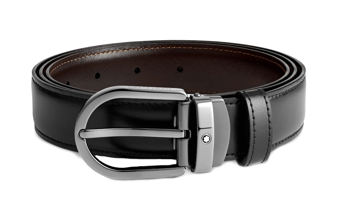 Montblanc  Leather Belt, Stylish Simple Design, 3cm Width. MB128803