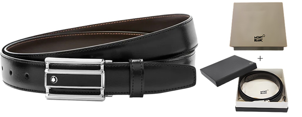 萬寶龍 黑/棕色3cm皮帶 - 簡約優雅設計 114423 Shop 萬寶龍 黑/棕色3cm皮帶 - 簡約優雅設計 114423