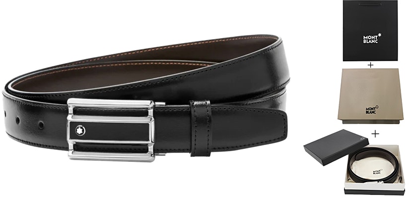 萬寶龍 黑/棕色3cm皮帶 - 簡約優雅設計 114423 Sizing 萬寶龍 黑/棕色3cm皮帶 - 簡約優雅設計 114423