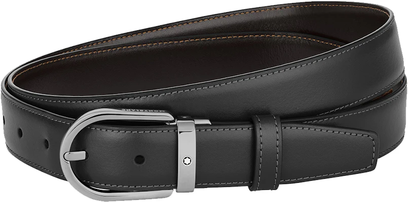 Montblanc Sabuk Kulit dengan Pin Buckle Hitam Lebar 3cm. 128803-BLACK&BROWN Order Montblanc Sabuk Kulit dengan Pin Buckle Hitam Lebar 3cm. 128803-BLACK&BROWN