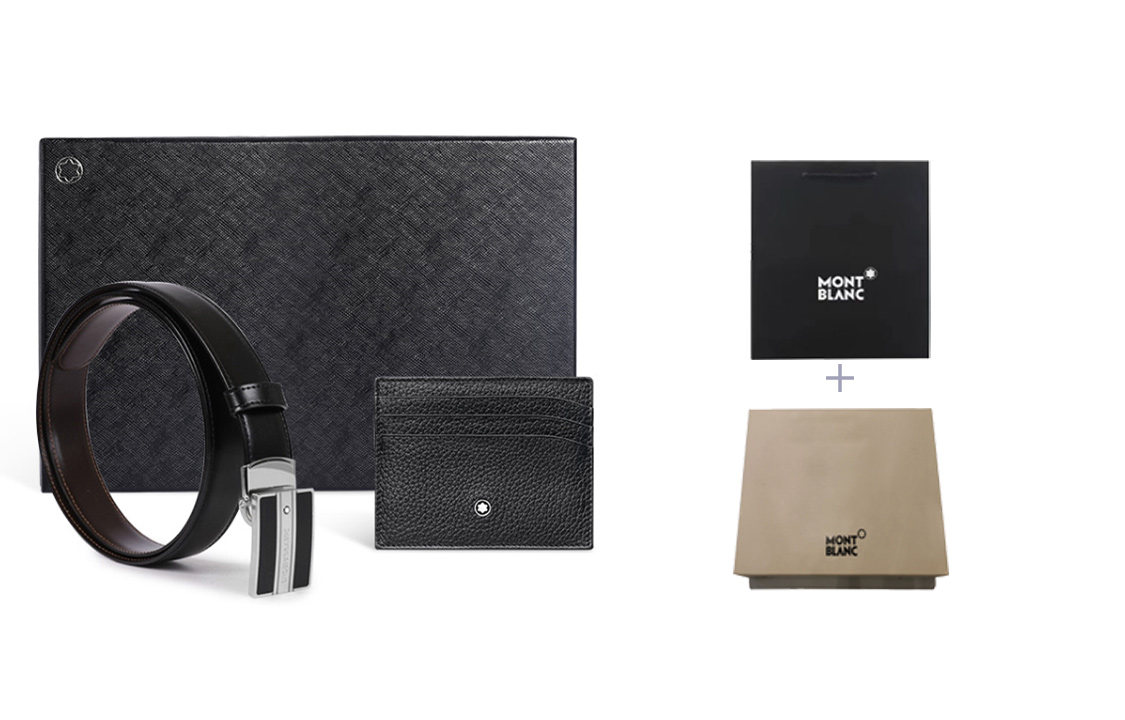 Montblanc  Leather Cardholder Gift Set with Black 3cm Wide Belt. MB129305 圖 6