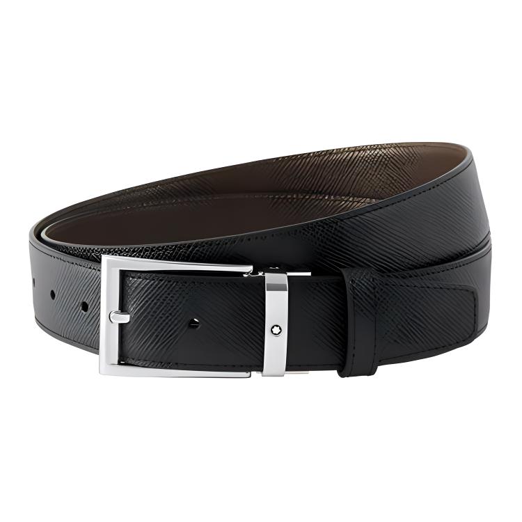 Montblanc  Reversible Business Leather Belt Black 3.5cm Wide 118436