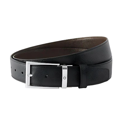 Montblanc Reversible Business Leather Belt Black 3.5cm Wide 118436