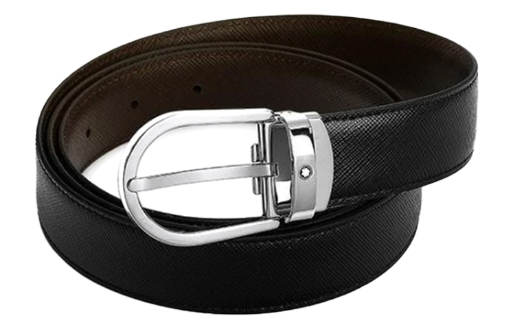 Montblanc  Reversible Pin Buckle Leather Belt Black/Brown 3cm. MB113834