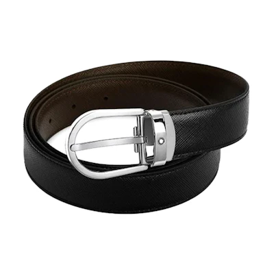 Montblanc Reversible Pin Buckle Leather Belt Black/Brown 3cm. MB113834
