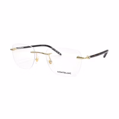 Montblanc Rimless Metal Alloy Oval Optical Glasses Frame. MB0274O-004
