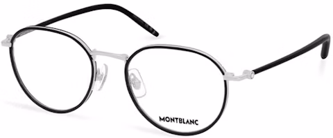 Montblanc Round Black Metal Optical Glasses with Logo Temples. MB0342OA Montblanc Round Black Metal Optical Glasses with Logo Temples. MB0342OA