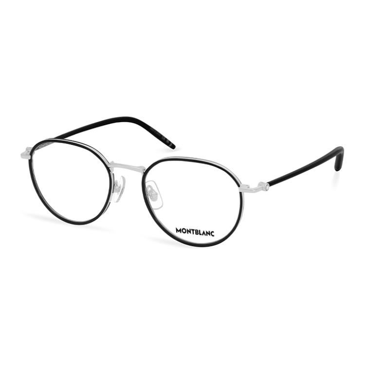 Montblanc  Round Black Metal Optical Glasses with Logo Temples. MB0342OA 圖 2