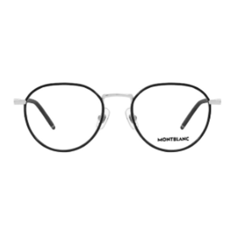 Montblanc  Round Black Metal Optical Glasses with Logo Temples. MB0342OA 圖 3