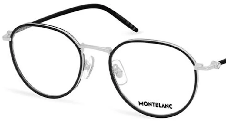 Montblanc Round Black Metal Optical Glasses with Logo Temples. MB0342OA Shop Montblanc Round Black Metal Optical Glasses with Logo Temples. MB0342OA