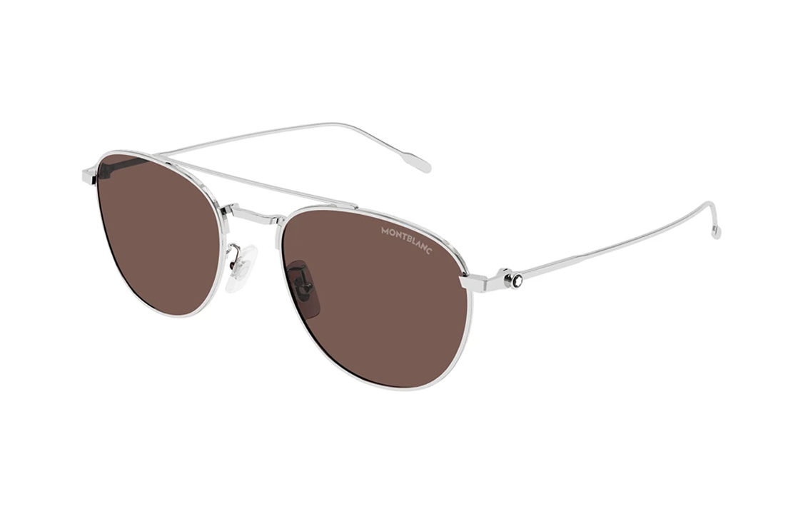 Montblanc  Round Silver Metal Sunglasses with UV Protection. MB0211S002 圖 2