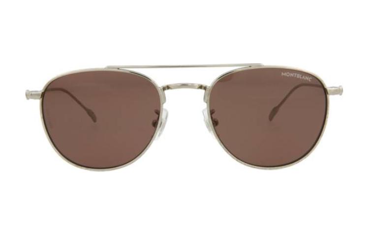 Montblanc  Round Silver Metal Sunglasses with UV Protection. MB0211S002 圖 3