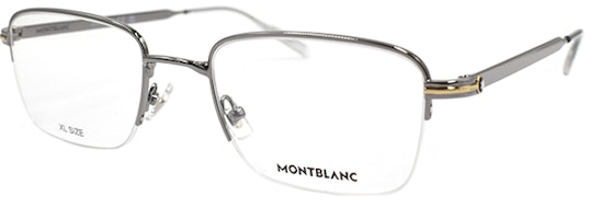 Montblanc Semi-Rimless Hexagonal White Star Business Gunmetal Alloy Glasses MB0237O-005 Montblanc Semi-Rimless Hexagonal White Star Business Gunmetal Alloy Glasses MB0237O-005