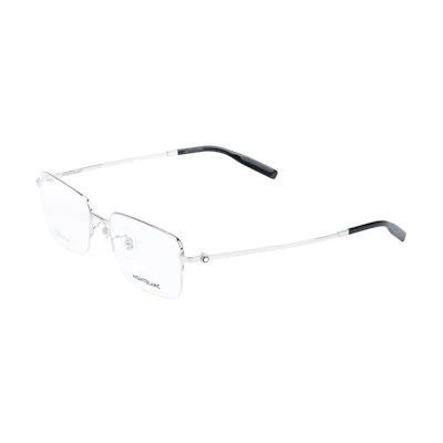 MONTBLANC Semi-Rimless Titanium Rectangular Optical Glasses Silver MB0313OA-001