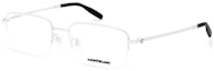 Order MONTBLANC Kacamata Optik Persegi Titanium Semi-Rimless Silver MB0313OA-001