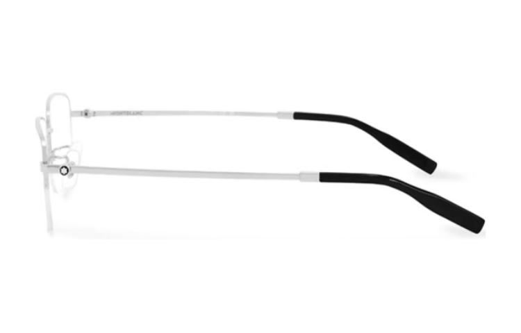 Shop MONTBLANC Kacamata Optik Persegi Titanium Semi-Rimless Silver MB0313OA-001