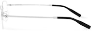 Shop MONTBLANC Kacamata Optik Persegi Titanium Semi-Rimless Silver MB0313OA-001