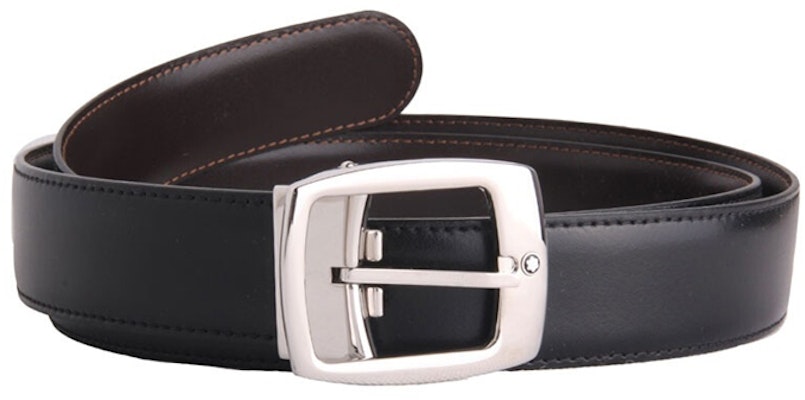 萬寶龍 3公分寬銀針扣黑色皮帶 9695 Order 萬寶龍 3公分寬銀針扣黑色皮帶 9695