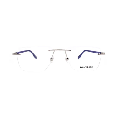Montblanc Silver Rectangular Frameless Optical Glasses Hexagon Star Series. MB0185O-002