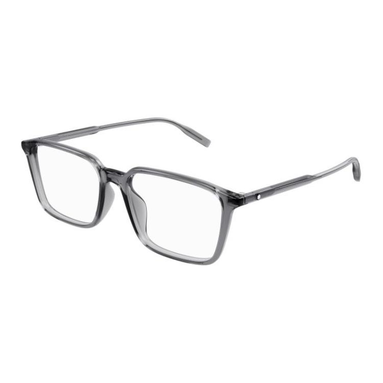 Montblanc  Square Acetate Optical Glasses Gray with Logo Design. MB0293OA00354