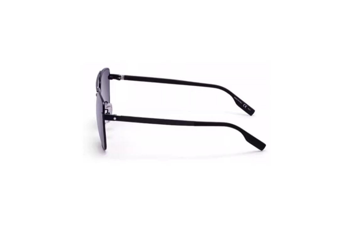 Shop MONTBLANC Kacamata Hitam Persegi dengan Logo dan Gagang Metal. MB0184