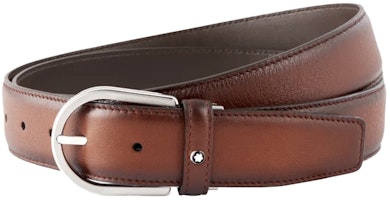 MONTBLANC Adjustable Leather Belt Brown 3.5cm Wide for Men. MB118413 MONTBLANC Adjustable Leather Belt Brown 3.5cm Wide for Men. MB118413