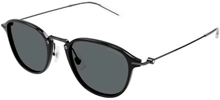MONTBLANC Black Irregular Acetate Sunglasses Unisex Couple Design. MB0155S008 MONTBLANC Black Irregular Acetate Sunglasses Unisex Couple Design. MB0155S008