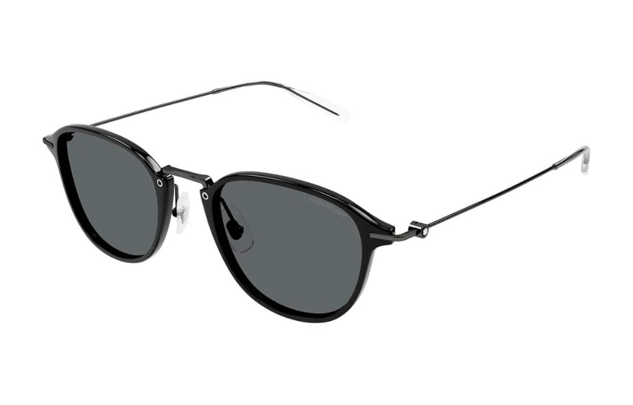 MONTBLANC Black Irregular Acetate Sunglasses Unisex Couple Design. MB0155S008 圖 2